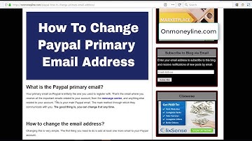 Paypal - Change Primary Email Address Guide - Onmoneyline