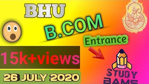 #BHU BCOM entrance 2019 Answer Key Set-1 100% Accurate ||