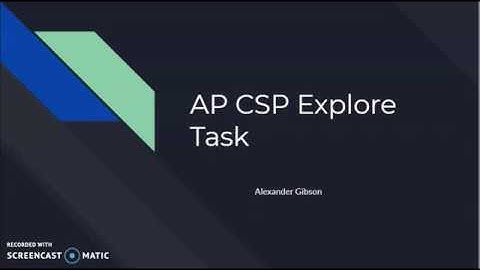 Digital Storytelling - AP CSP Explore Task