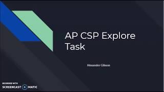 Celebrity Digital Storytelling - AP CSP Explore Task Profile