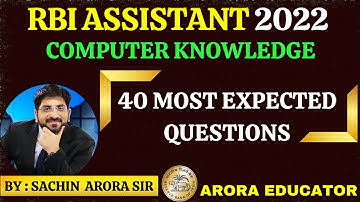 RBI Assistant Computer Awareness Questions | RBI Assistant Computer Awareness Most Expected MCQ |