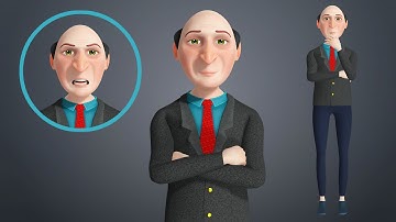 3D Cartoon Old Man Rigged Character Businessman Boss Model for Flim Maya iClone Unity etc
