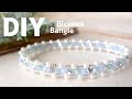 DIY💎Beaded Bicones Bangle tutorial キラキラ✳︎ソロバンビーズのバングル作り方♪ビーズアクセサリーSWAROVSKI|How to make bracelet