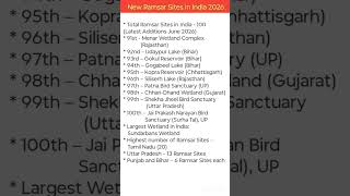 Latest Ramsar Sites in India #shorts #youtubeshorts #ramsarsitesinindia #2026#gk #viral #india
