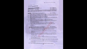 Numerical Methods BCA Previous Question Paper BG 5th Semester BCA Kashmir University 2020