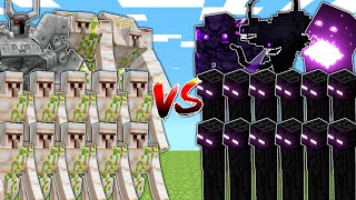 IRON GOLEMS vs ENDERMEN in Mob Battle