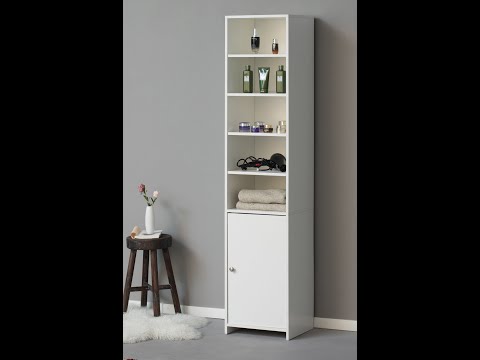 Locsear Tall Bathroom Storage Cabinet, White Bathroom Cabinets  Freestanding, Narrow Storage Cabinet w/Adjustable Shelves for Home,  Kitchen, Versatile