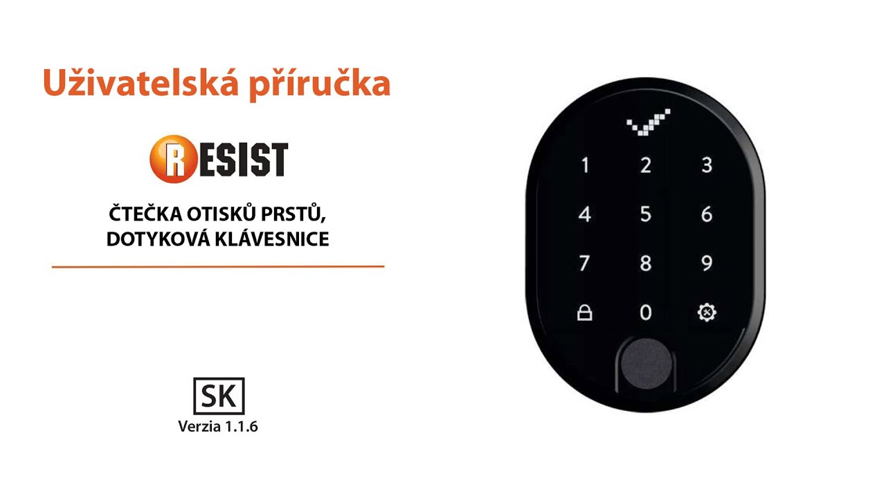 Návod – čtečka otisků prstů, dotyková klávesnice