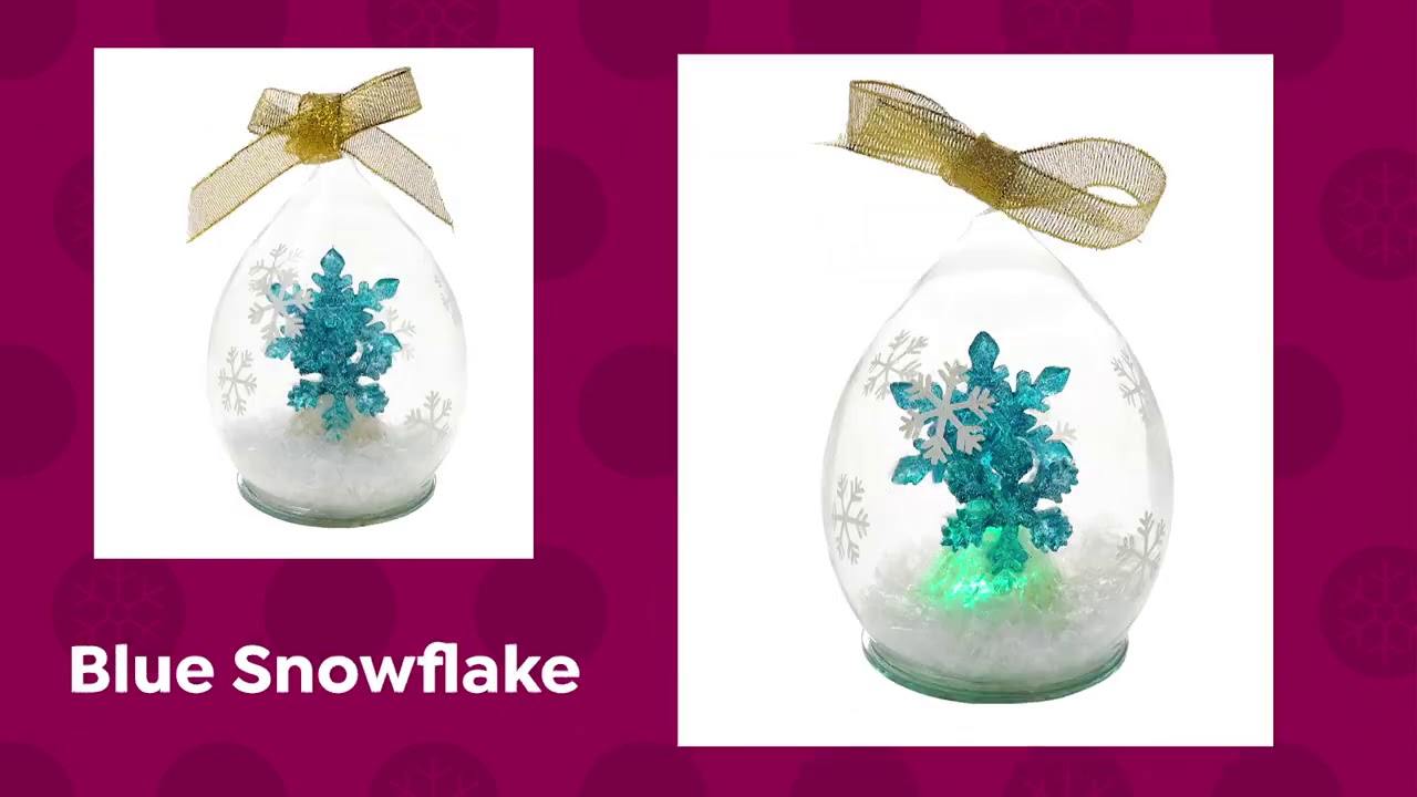 Dreidel gloom cheer Winter Lane Set of 6 Illuminated LED Glass Ornaments wit… - YouTube