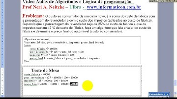 class 974 Algorithms and Logic Programming   Exerc Car Test Algorithm in table