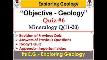 Objective Geology Quiz #6 Crystallography (Q 11-20) useful for IESO/CSIRNET/GATEGG/IITJAM/UPSC