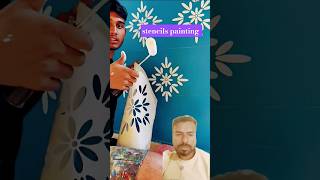 wall stencil painting 🔥 #stencilart #shortsfeed #shorts