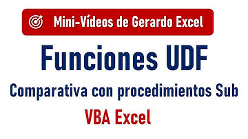 Funciones – UDF User Defined Functions - VBA Excel