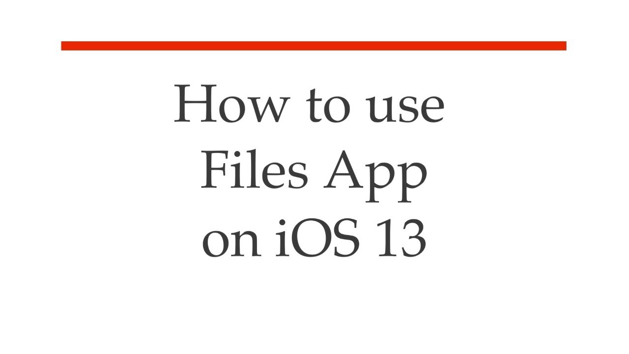 how-to-use-files-app-on-ios-13-files-app-ios-13-nyasa-apple-youtube