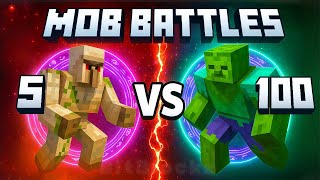 12 GOLEM TYPES vs 100 ZOMBIES in Minecraft (Mutant Boss Waves!)