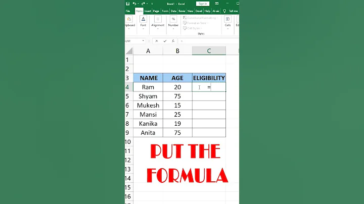 How to eligibility Formula in ms Excel - #trendingshorts  #youtubeshorts  #excelhacks