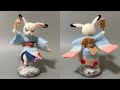 【羊毛フェルト】羽子板でスマッシュを決めるうさぎさん