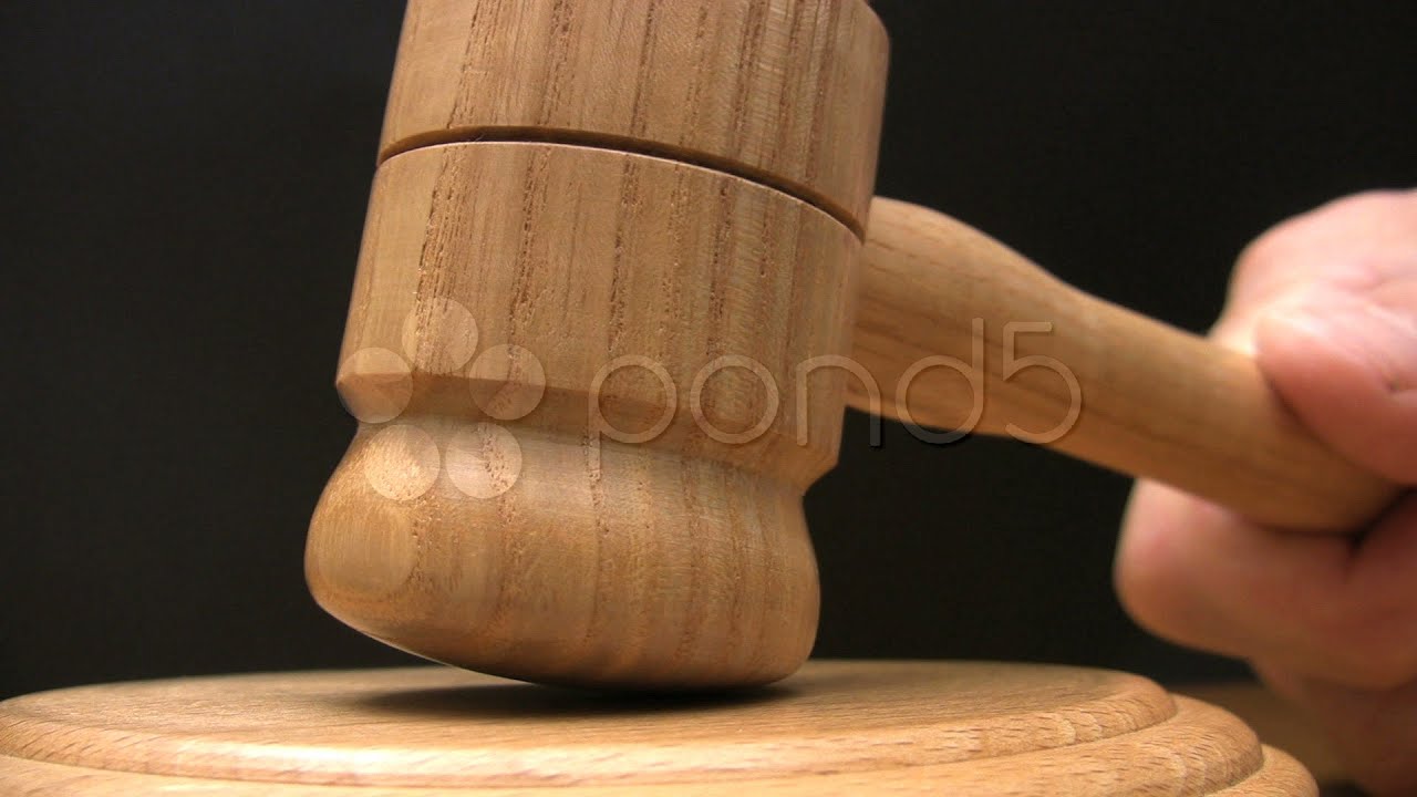 Gavel Striking A Sounding Block.. Stock Footage YouTube