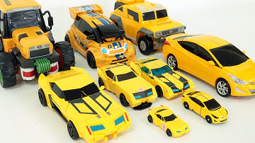 노란색 트랜스포머 헬로카봇 또봇 미니특공대 자동차 장난감 변신 동영상 Yellow Color Transformers Carbot Tobot Miniforce Robot Car To