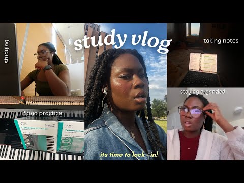 study vlog 📚 | lots of note taking, piano practice, study motivation, productive days in the life