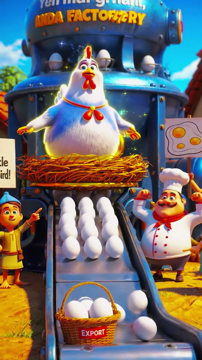 1000 Eggs a Day: The Chicken That Shocked the Village!'  #ai #hen #moonhindianimation