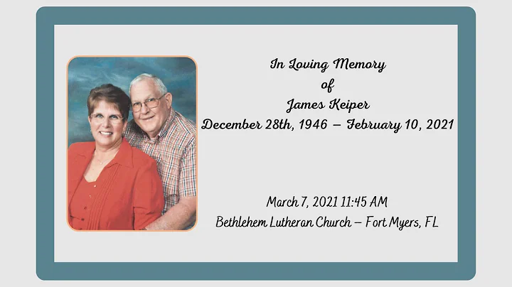 James Keiper Funeral | March 07, 2021 | Bethlehem Lutheran Church | Rev. Karl Glander