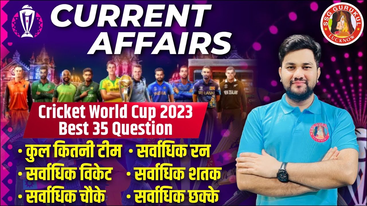 Cricket World Cup 2023 Current Affairs | ICC World Cup 2023 | Current ...