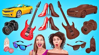 Çi̇kolata Gerçek Yemek Kapişmasi 24 Saat Sadece Tatlı Yeme 123 Go Challenge Dev Çikolata