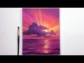 Sunset Acrylic Painting Tutorial Step by Step Easy | Sunset Acrylic Tutorial