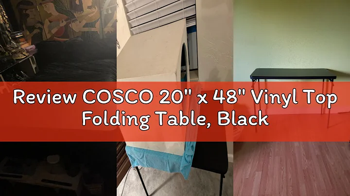 Review COSCO 20" x 48" Vinyl Top Folding Table, Black