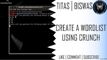 Backtrack 5 - Create a Wordlist or Dictionary File With Crunch