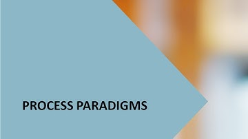 Process Improvement   Process paradigms