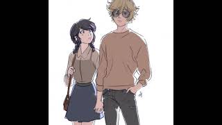 marinette and  adrien (anime)