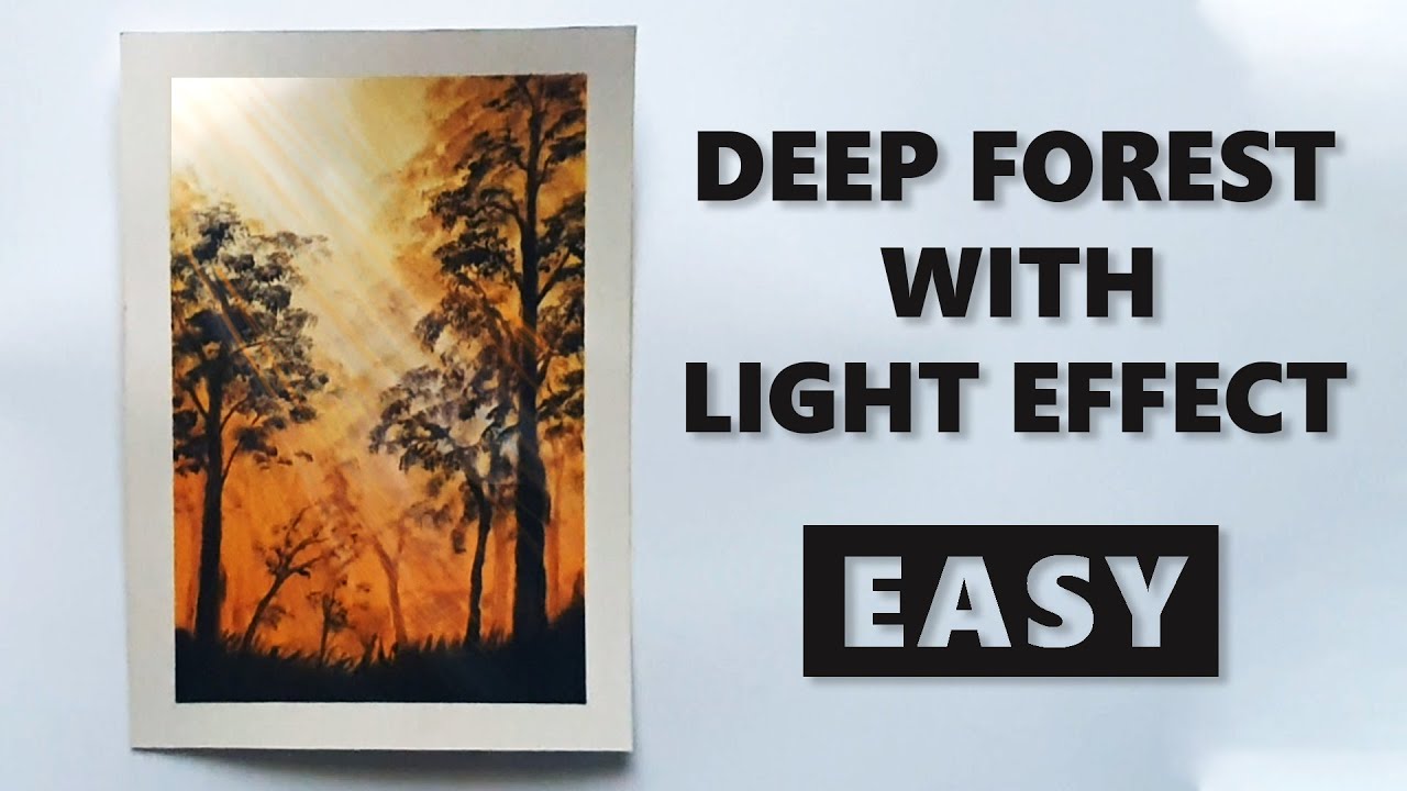 EASY ★ Deep Forest Painting With Light Effect ★ Acrylic Colors