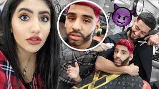 Dyed My Brother's Hair TWICE !! صبغت وحلقت شعر اخي مرتين ! وأحترق شعره