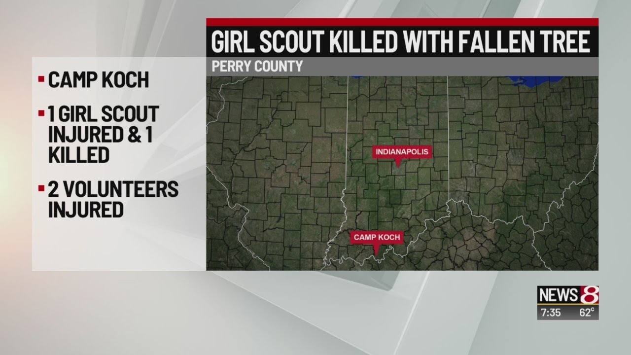 Girl Scout dies, 3 hurt after tree falls at Indiana camp - YouTube