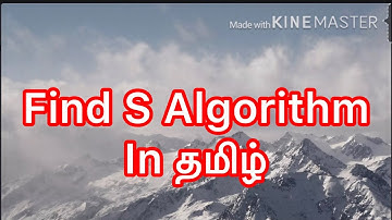 Find s Algorithm in tamil | Machine learning FindS in tamil | Machine learning in tamil | Ml find s
