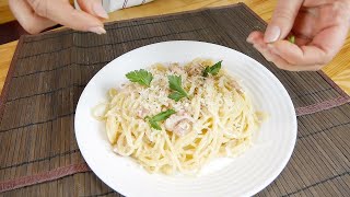 Паста карбонара | Спагетти с беконом и сливками