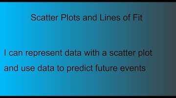 Scatter Plots and Lines of Fit Lesson Video