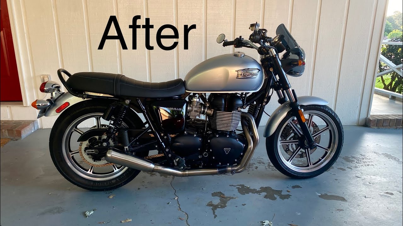 Installing TEC BIKE PARTS USA lowering shocks on a Triumph Bonneville