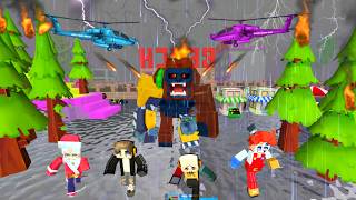 School Party Craft Giant Monster Attacks The City During A Deadly Storm