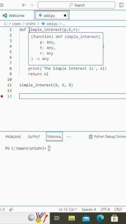 how to find simple interest in python - YouTube