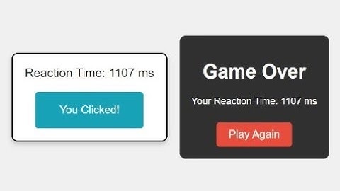Reaction time test game using html css bootstrap and javascript