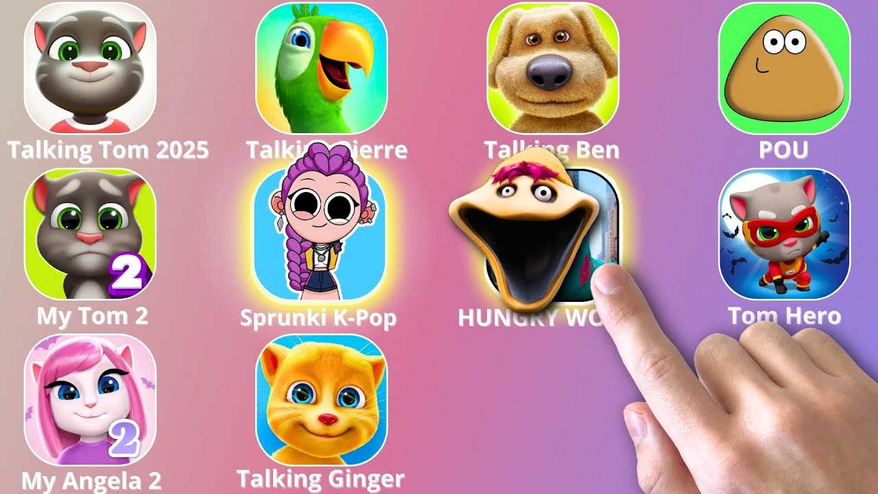 My Talking Tom 2,KPop Demon Hunters,SLAP TOWER,Roblox,My Talking Angela 2,Talking Ben,Sprunki,POU