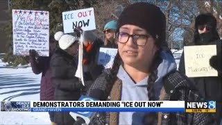 People protest against ICE in West Michigan
