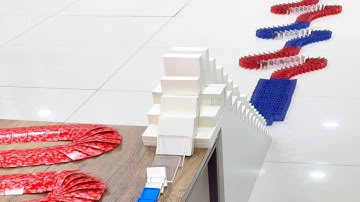 THE AMAZING TRIPLE SPIRAL - Domino Effect V10 The Largest Domino Simulation on Real Footage