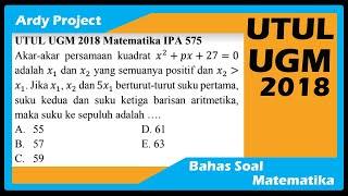 Bahas Soal Matematika : UTUL UGM 2018 Matematika IPA No. 1