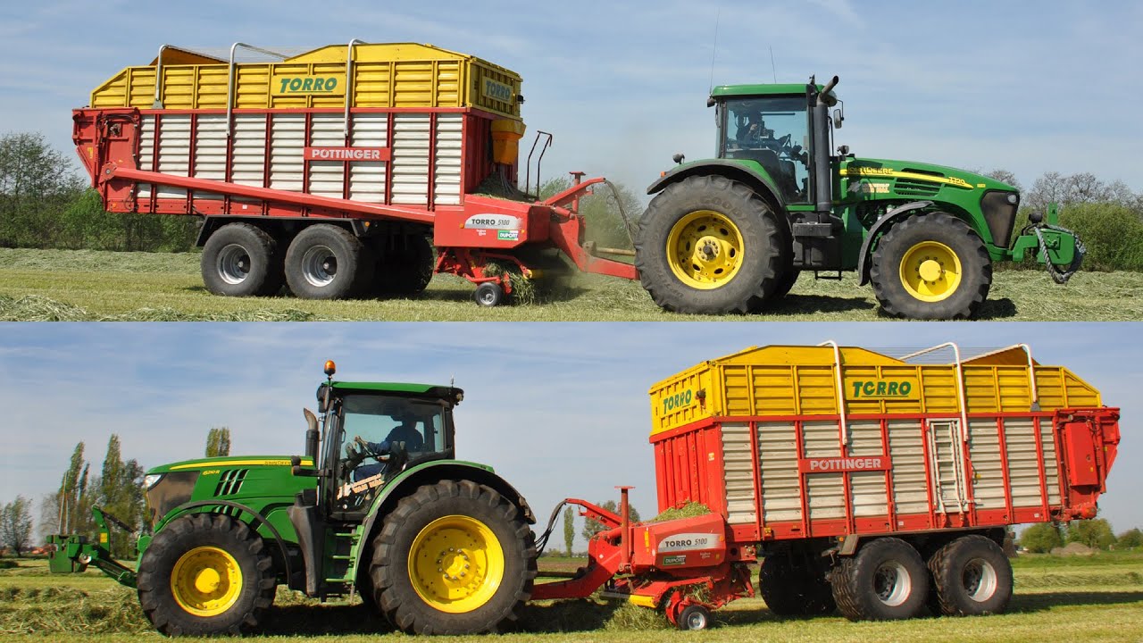 John Deere 7720 & 6210R & 2x Pöttinger Torro 5100 - Loonbedrijf Van Hal