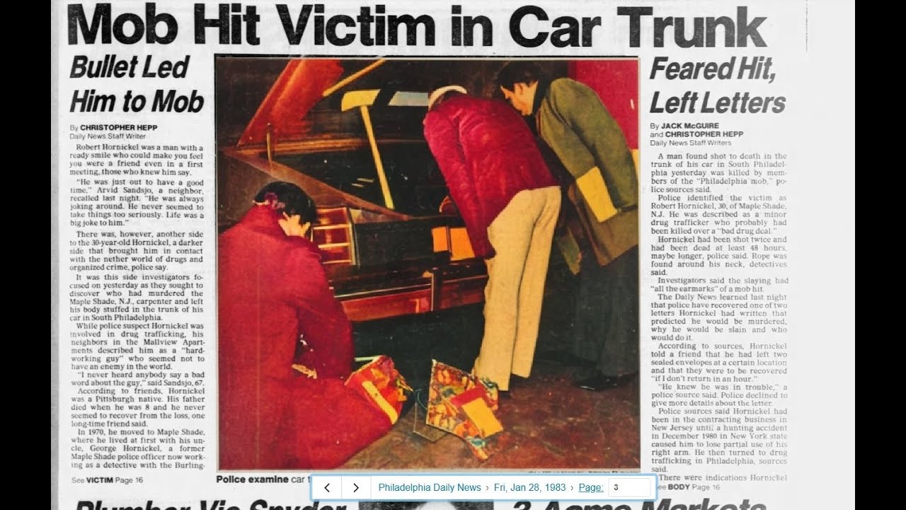 Наёмный убийца Роберт Хорникл I, Филадельфийская преступная семья