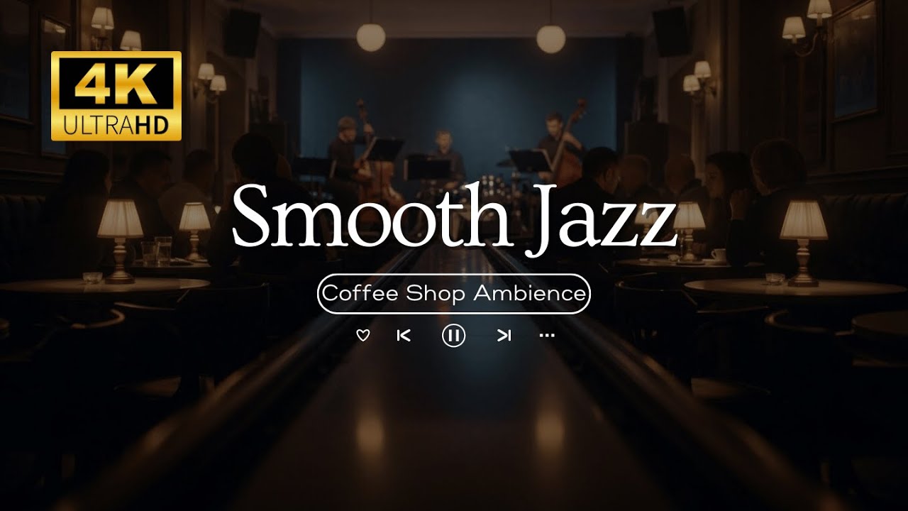 Smooth Jazz Instrumental Music & Cozy Autumn Street Coffee Shop Ambience